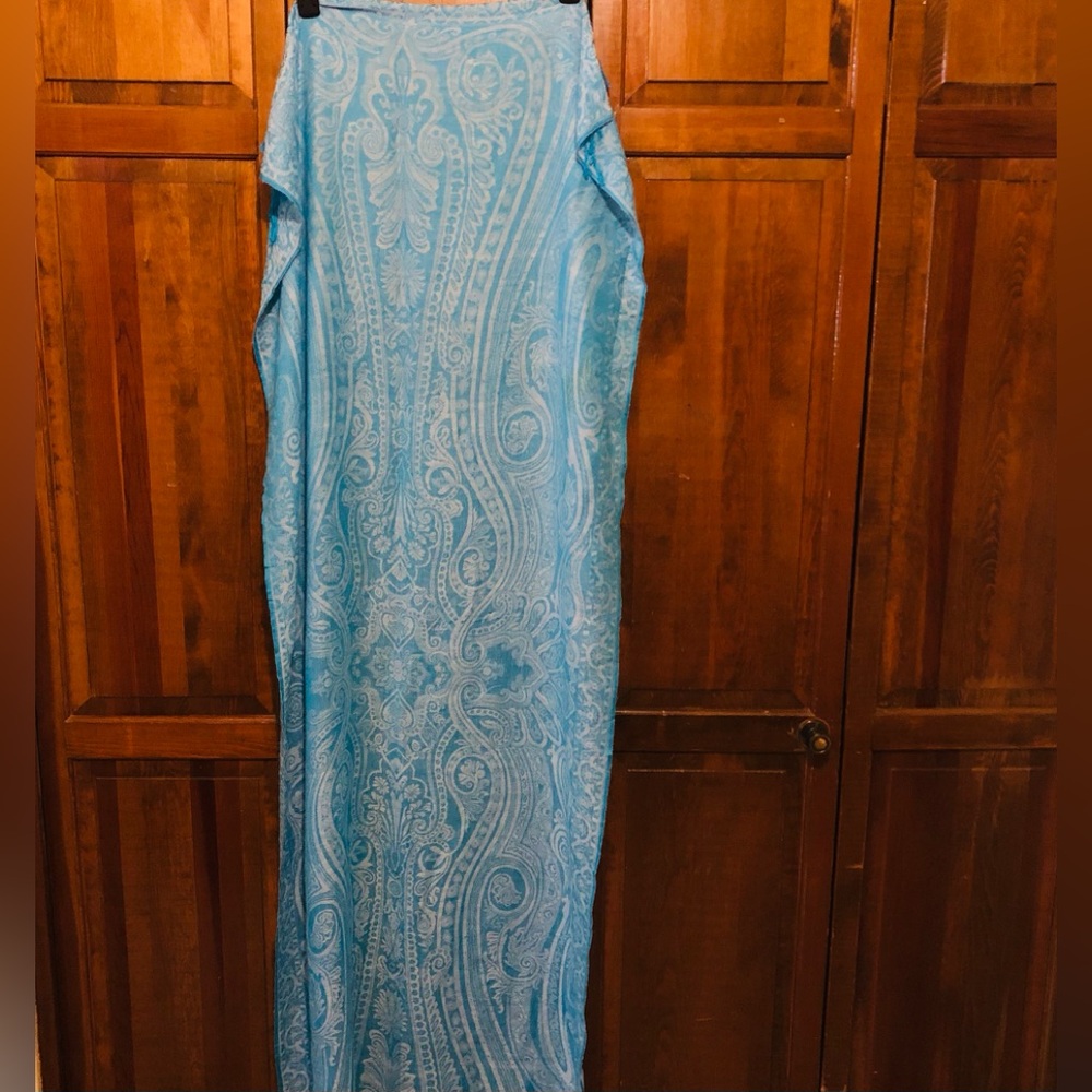 Scarf, Wrap - Pashmina Cashmere & Silk, Soft, Turquoise, >6 Ft